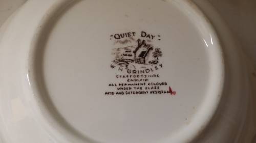 GRINDLEY STAFFORSHIRE ENGLAND QUIET DAY 4 PIECE BOWLS ( ONE LARGE 3 SMALL )