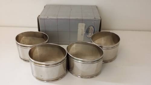 Set of four Elweco Silver plate Napkin Ring Holders
