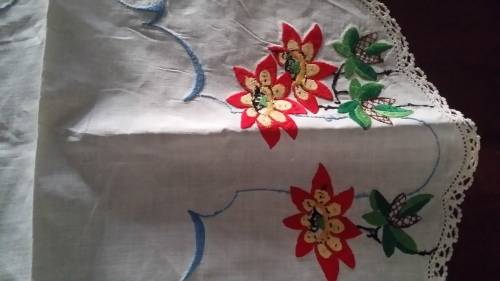 3 Piece Embroidery  Table / Tray Cloth  40 cm AND 20 cm