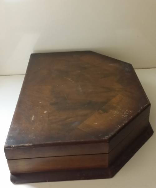 Vintage Wood Cutlery / Jewellery / Storage Box 44 x 32 x 9 cm