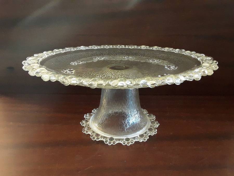 Glass Pedestal Cake serving dish plate 27 cm
