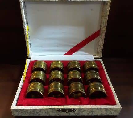 Set of Twelve Napkin Rings in Original Box