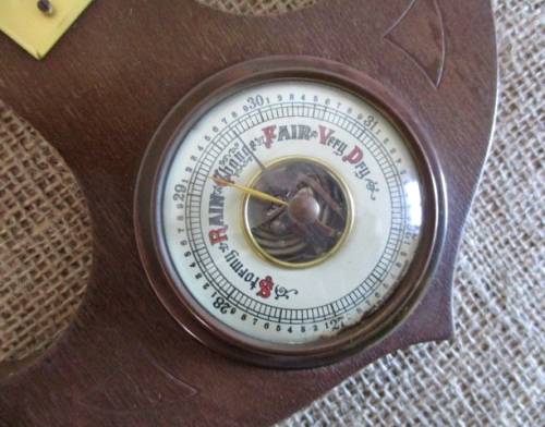 One Vintage Weather Barometer On Wooden Anchor Display Board   Made in Western Germany