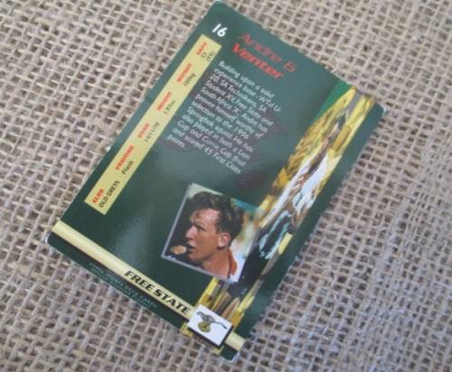 Haak Vrystaat !!!  1996 Springbok World Cup Sports Deck Card      Andre Venter