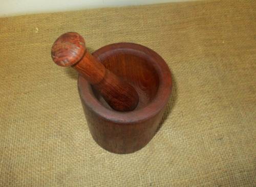 Lovely Old Wooden Mortar And Pestle