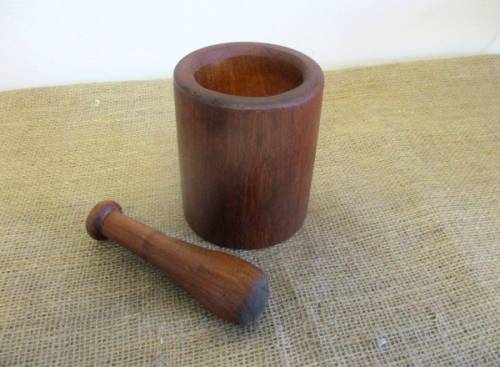 Lovely Old Wooden Mortar And Pestle
