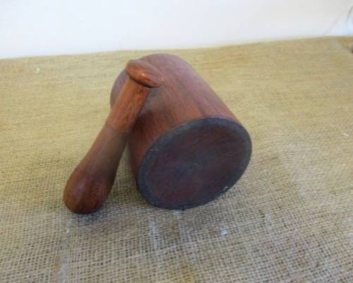 Lovely Old Wooden Mortar And Pestle