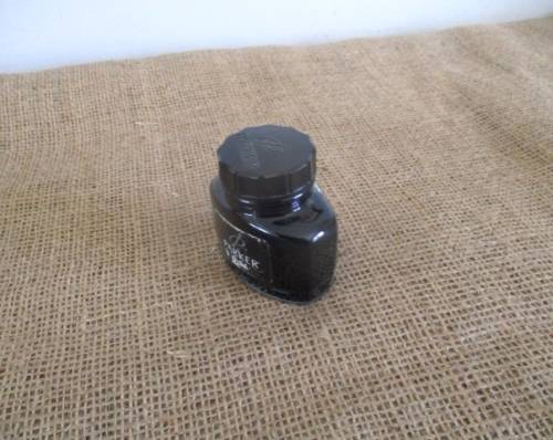Vintage Parker Glass Bottle Black Quink Fountain Pen Ink      France      57ml