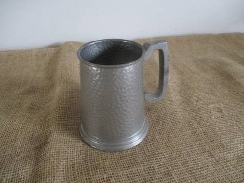 A Beautiful Vintage Hammered Pewter Tankard  11       Excalibur    SA Union Pewter