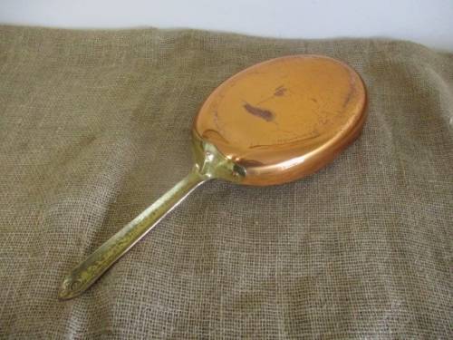 Oval Vintage 1973 Copper and Brass Pancake Pan - Rare And Unusual!!!
