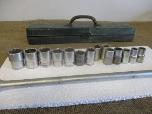 Nice set of 14x Socket Pieces With Hazet 470mm Swivel Handle In Stahlwille Toolbox Plus X-Tras