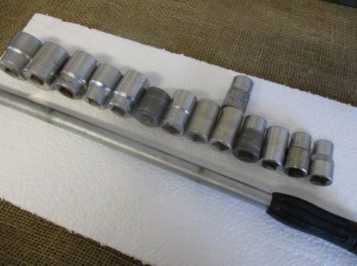 Nice set of 14x Socket Pieces With Hazet 470mm Swivel Handle In Stahlwille Toolbox Plus X-Tras