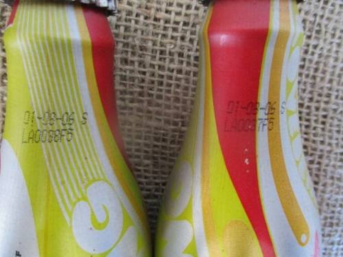 Rare Collector's Item....Two Sealed 200ml LoveBeing Coca Cola M5 Aluminum Soft Drink Bottles  Madrid