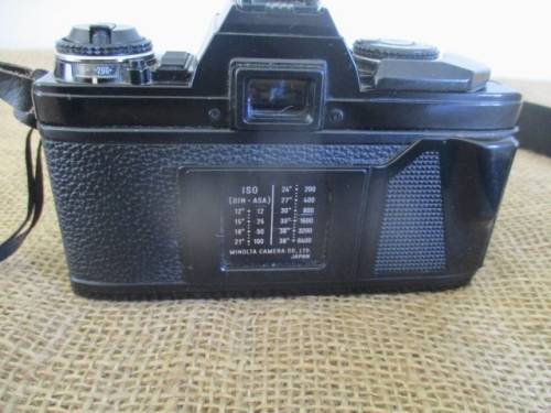 Vintage Black Body Minolta X-500 Camera With Sigma Zoom-Master 35 - 70mm Multi-Coated Lens