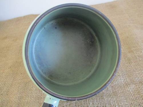 Lovely Vintage Old Fashioned Enamel Double Boiler In Rare Green Colour