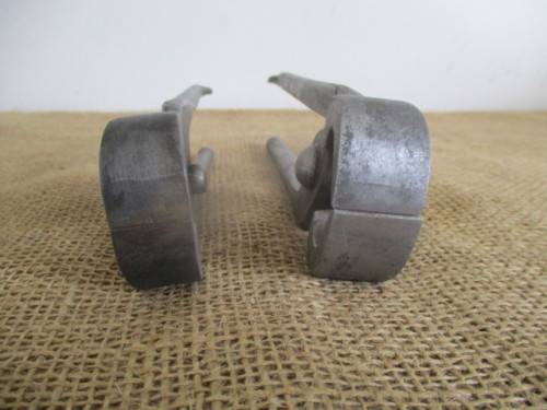 Two Beautiful Antique Footprint Solid Steel Blacksmith Tongs