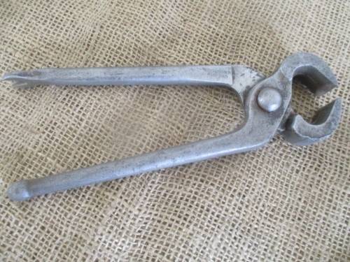 Two Beautiful Antique Footprint Solid Steel Blacksmith Tongs