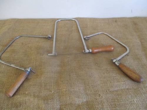 Good Set Of Three Vintage 12" & 7 1/4" & 5 1/4" Fret Coping Saws