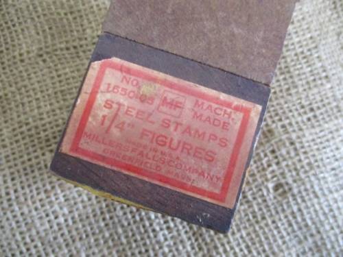 Beautiful Complete Vintage Set Of Millers Falls No 1550-05 Steel Stamps 1/4" Figures In Original Box