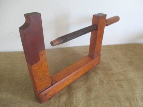 Very Rare Gigantic Vintage Carpenter's Wooden G-Clamp
