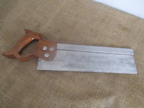 Very Beautiful Vintage Disston 12 Inch Back Saw           Made In USA