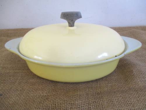 For Lifetime......This Beautiful Vintage Enamel Cast Iron Oval Casserole