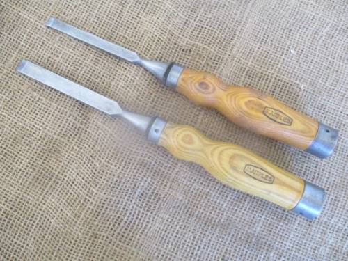 Two Real Beautiful Vintage Marples Woodworking Chisels     13mm & 10mm