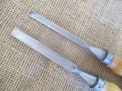 Two Real Beautiful Vintage Marples Woodworking Chisels     13mm & 10mm