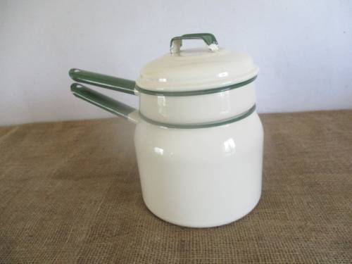 Martie Bid Only - Real Lovely Vintage Old Fashioned Enamel Double Boiler