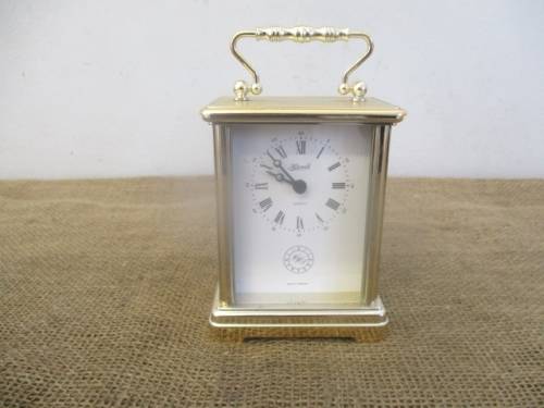 Beautiful Vintage Golden Hermle Carriage Clock      Made In Germany      Plastic Body     Working !!