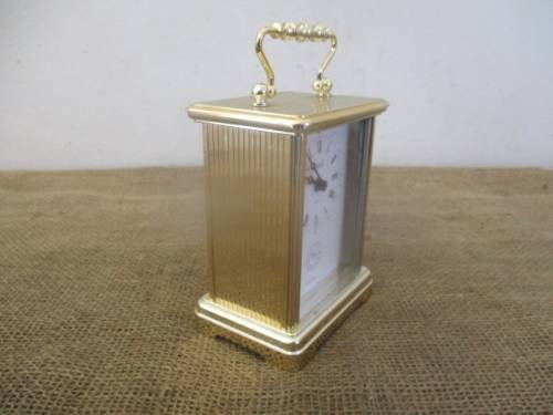 Beautiful Vintage Golden Hermle Carriage Clock      Made In Germany      Plastic Body     Working !!