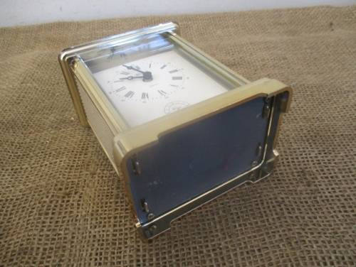 Beautiful Vintage Golden Hermle Carriage Clock      Made In Germany      Plastic Body     Working !!