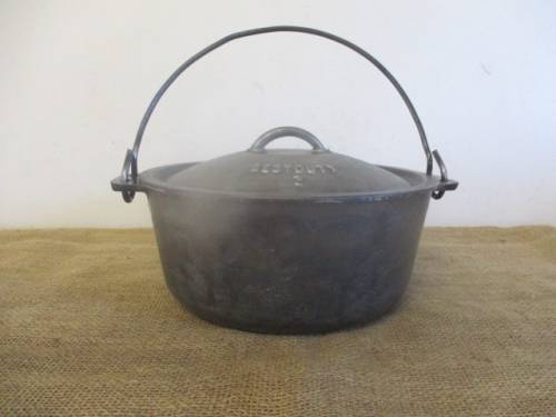 Simply The Best For Potbrood...... Real Good Size Cast Iron Flat Bottom Pot