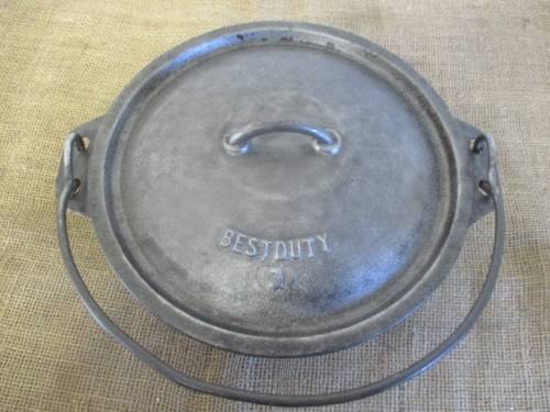 Simply The Best For Potbrood...... Real Good Size Cast Iron Flat Bottom Pot