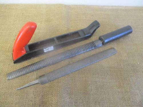 Stanley Sunform 21-122 Plane File And Two Nicholson Hand-Cut Carpenters Rasps