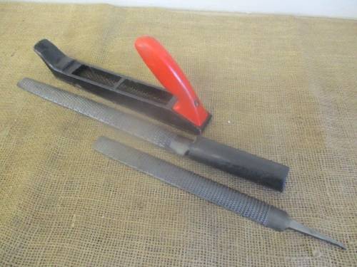 Stanley Sunform 21-122 Plane File And Two Nicholson Hand-Cut Carpenters Rasps