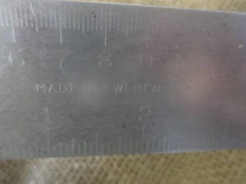 Rare Vintage 10" / 250mm Sandvik All Metal Square            Made In Sweden