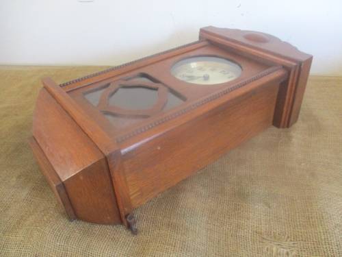 Real Beautiful Vintage Wall Clock With Key     Early 1900's