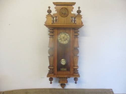 Real Beautiful Antique/Vintage German R=A Wall Clock With Original Key      Approx 1920's - 1930's