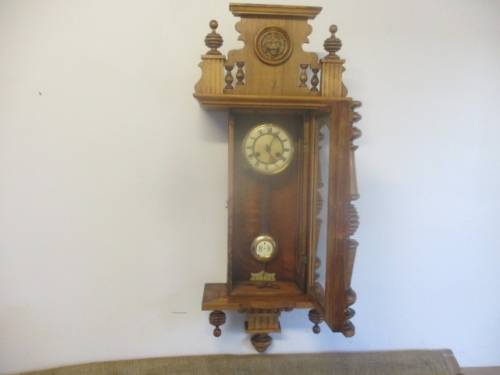 Real Beautiful Antique/Vintage German R=A Wall Clock With Original Key      Approx 1920's - 1930's