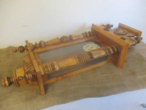 Real Beautiful Antique/Vintage German R=A Wall Clock With Original Key      Approx 1920's - 1930's