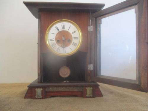 Very Old Vintage Wall Clock With Key             Early 1900's