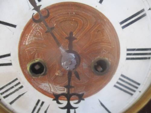 Very Old Vintage Wall Clock With Key             Early 1900's