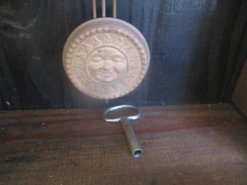 Very Old Vintage Wall Clock With Key             Early 1900's