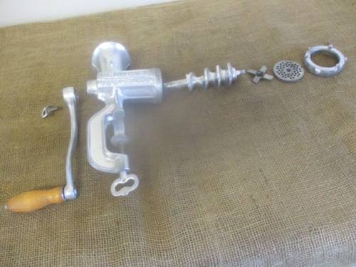 Excellent And Complete Vintage Cast Iron No 5 Husqvarna Reliance Meat Mincer      Made In Sweden