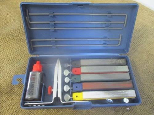 The Leader In Knife Sharpeners....This Complete LS. Lansky 5-Stone Knife Sharpeners In Original Box