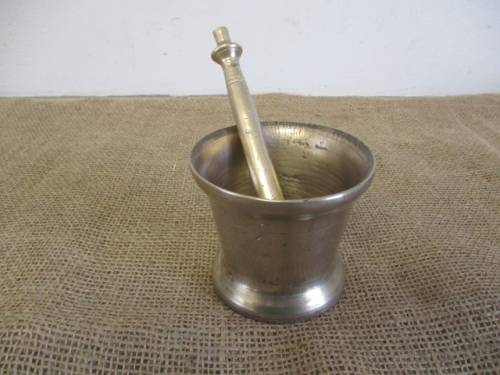 Beautiful Vintage Solid Brass Mortar And Pestle