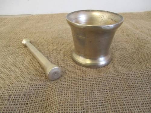 Beautiful Vintage Solid Brass Mortar And Pestle