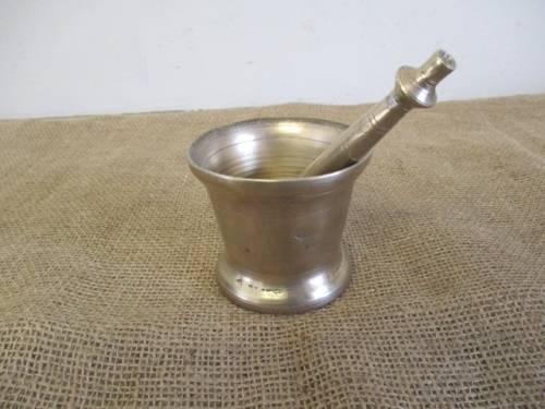 Beautiful Vintage Solid Brass Mortar And Pestle