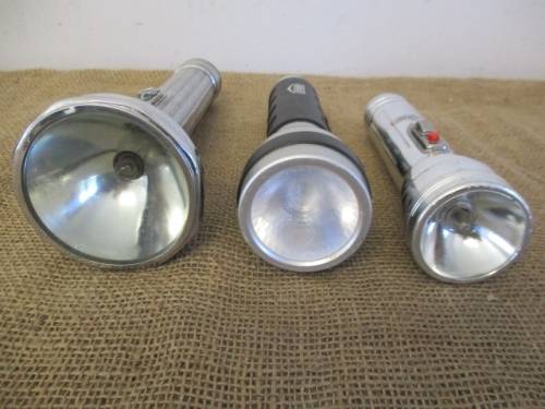 Collection Of Three Vintage Eveready Hand Torches